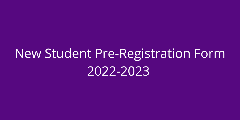 New Student Registration
