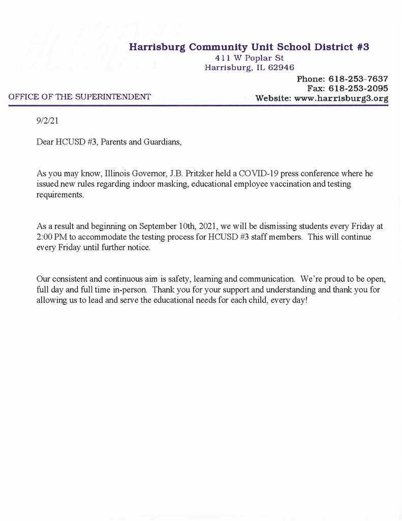 Friday Dismissal Notice