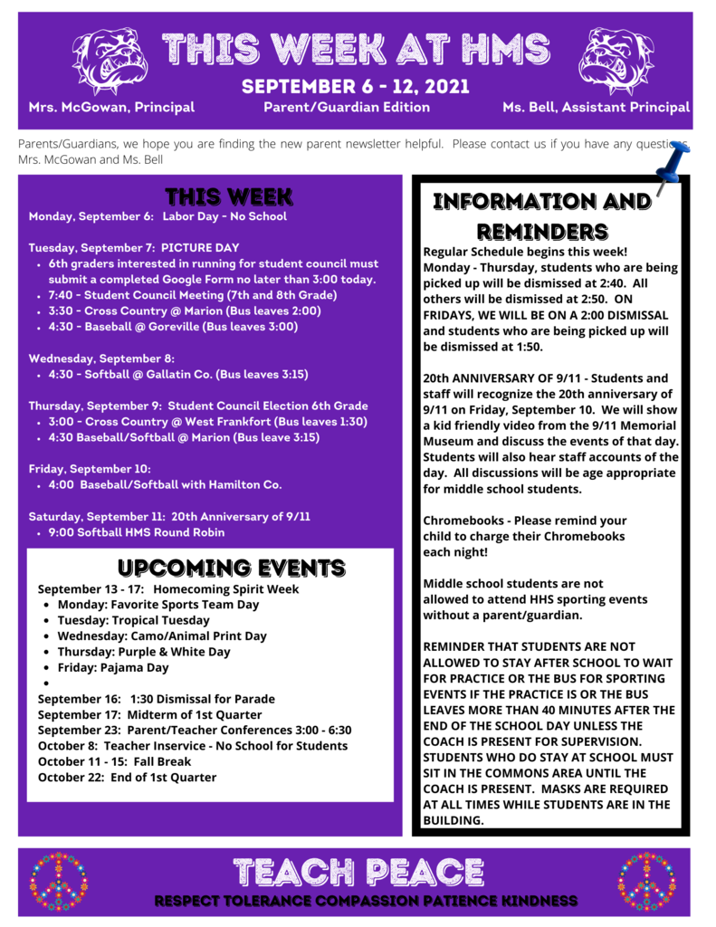 This Week at HMS 9-6-21
