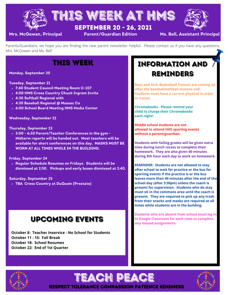 This Week at HMS 9-20-21
