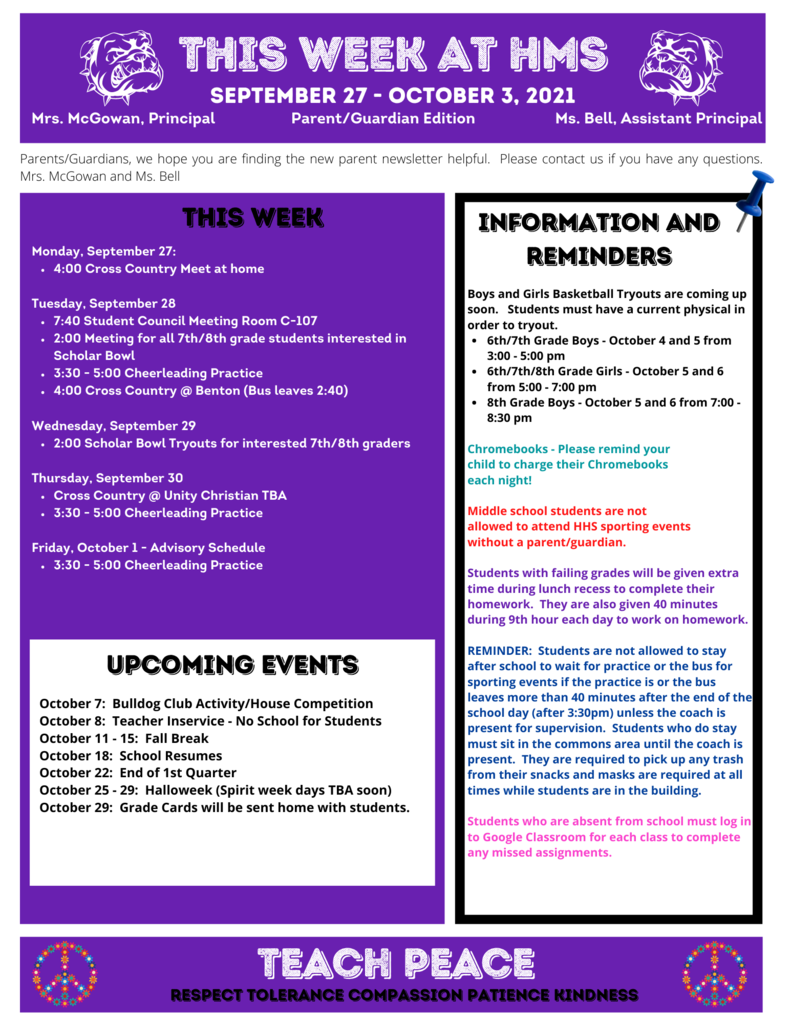 This Week at HMS 9-27-21