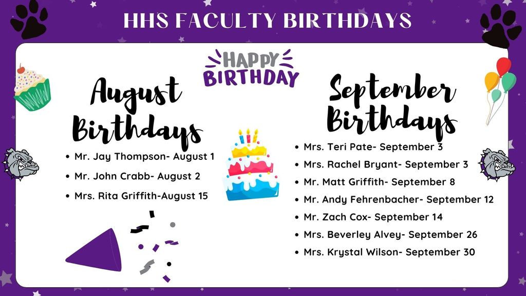 Aug. & Sept. Birthdays